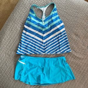 Plus Size Tankini Set - Racerback & Skort